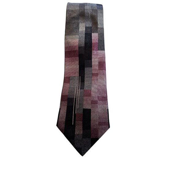 Covington Mens Necktie Handmade 100% Silk Stain Resistant Geometric Classic Tie - Picture 1 of 8
